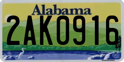 AL license plate 2AK0916