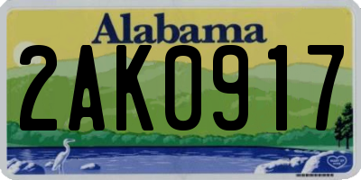 AL license plate 2AK0917
