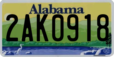 AL license plate 2AK0918