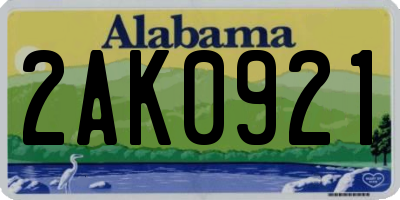 AL license plate 2AK0921
