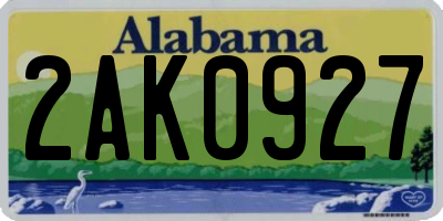 AL license plate 2AK0927