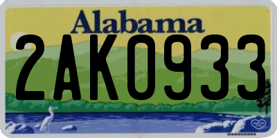 AL license plate 2AK0933