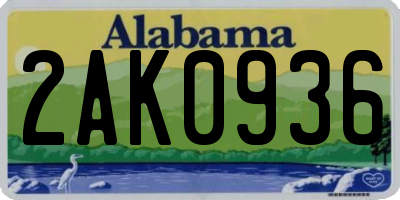 AL license plate 2AK0936