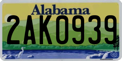 AL license plate 2AK0939