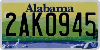 AL license plate 2AK0945