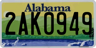 AL license plate 2AK0949