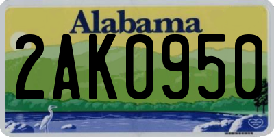 AL license plate 2AK0950