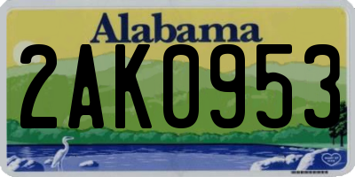 AL license plate 2AK0953