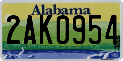 AL license plate 2AK0954