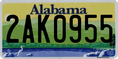 AL license plate 2AK0955