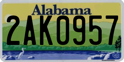 AL license plate 2AK0957