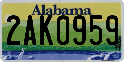 AL license plate 2AK0959
