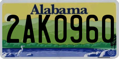 AL license plate 2AK0960