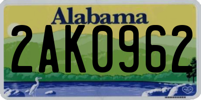 AL license plate 2AK0962