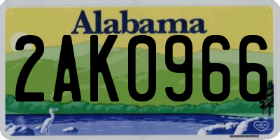 AL license plate 2AK0966
