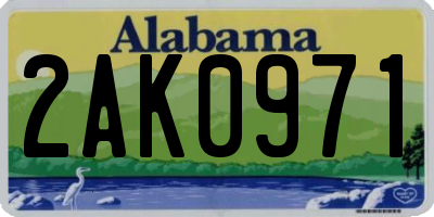 AL license plate 2AK0971