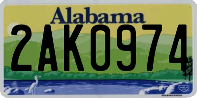 AL license plate 2AK0974