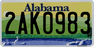AL license plate 2AK0983