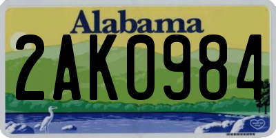 AL license plate 2AK0984