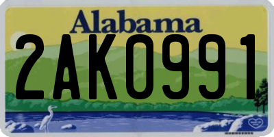 AL license plate 2AK0991