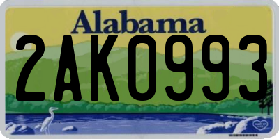 AL license plate 2AK0993