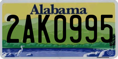 AL license plate 2AK0995