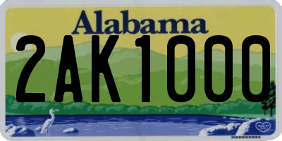 AL license plate 2AK1000