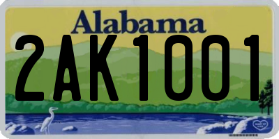 AL license plate 2AK1001