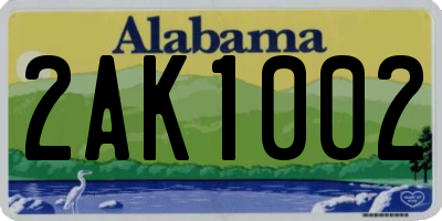 AL license plate 2AK1002