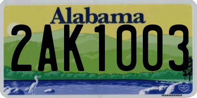 AL license plate 2AK1003