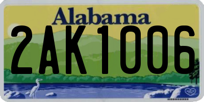 AL license plate 2AK1006