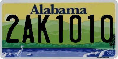 AL license plate 2AK1010