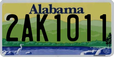 AL license plate 2AK1011