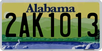 AL license plate 2AK1013