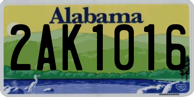 AL license plate 2AK1016