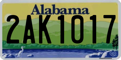 AL license plate 2AK1017