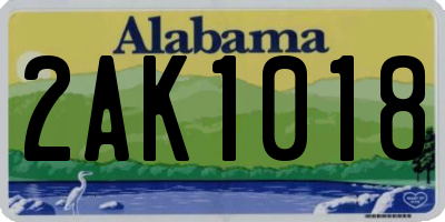 AL license plate 2AK1018