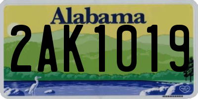 AL license plate 2AK1019
