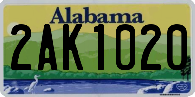 AL license plate 2AK1020