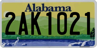 AL license plate 2AK1021