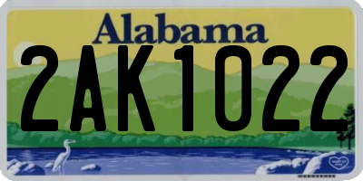 AL license plate 2AK1022