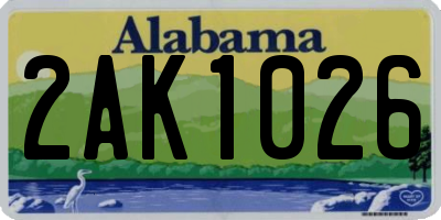 AL license plate 2AK1026