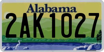 AL license plate 2AK1027