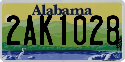 AL license plate 2AK1028
