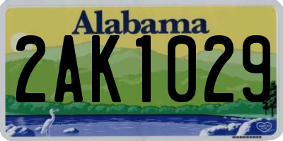 AL license plate 2AK1029