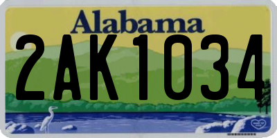AL license plate 2AK1034