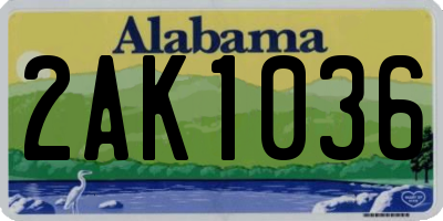 AL license plate 2AK1036
