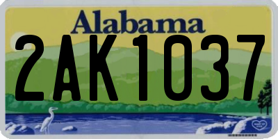 AL license plate 2AK1037