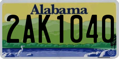AL license plate 2AK1040