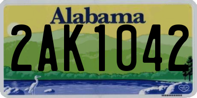 AL license plate 2AK1042